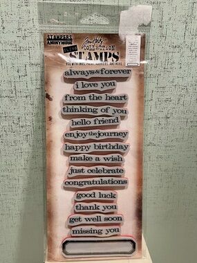 Tim Holtz Collection Sentiment Cling Stamps